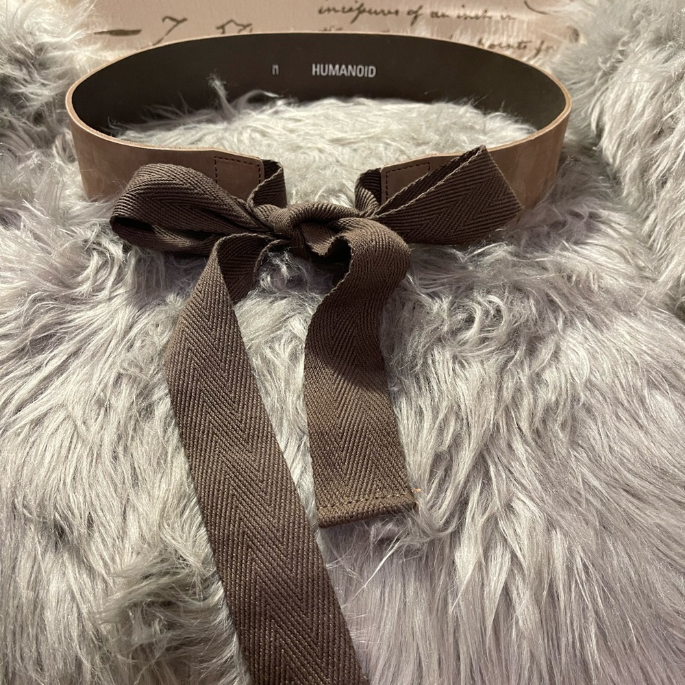 Humanoid Brown Women's Belt with Bow Detail